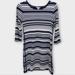 Tommy Bahama Dress Size Small S Pima Cotton Modest Nautical Striped Coastal
